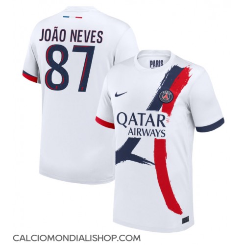 Maglie da calcio Paris Saint-Germain Joao Neves #87 Seconda Maglia 2024-25 Manica Corta